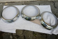 3x Mercedes Ponton Scheinwerfer-Chrom-Ring Zierringe Hella 