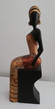 Afrikanische Frau Dekofigur Afrikanische Skulptur Dekoration 33 cm 