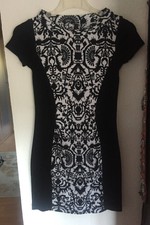 MARC CAIN Damen-Stretch-Kleid Gr. 38 schwarz/weiß Maß s. Beschreibung