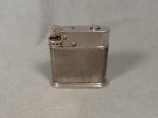 altes Tisch Feuerzeug mit Hülle aus 835er Silber S.F. , Gravur 1940, defekt