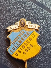 Alte Anstecknadel Hakennadel Radfahr Verein Edelweiss Usingen i. T. 1909 (63)