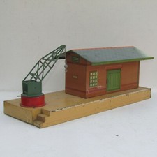 Hornby O GAUGE Goods Depot Plattform mit Kran & öffnenden Türen-grüner Kran
