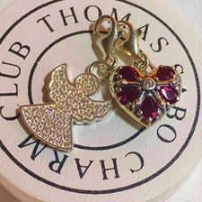 Thomas Sabo WEIHNACHTEN SET Herz rote Steine + Pavé Engel Zirkonia weiß UNGETR