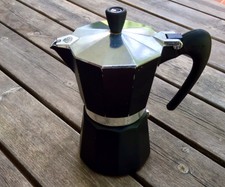 GAT Espressokocher 6 Tassen Schwarz Aluminium Moka Italia Espresso Cafetiera