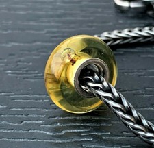 Insekt in Gelb Bernstein Armband Perlen. ag925 Core. EU Armband Perle. Trollbead