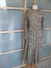 NEU von ZARA tolles Midi Maxi Kleid animal Beige Schwarz Senf Gr. M 38 40