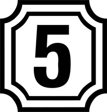 Aufkleber Sticker Tattoo- Zahl / Ziffer in 10cm Höhe mit Rahmen-Artikel 570