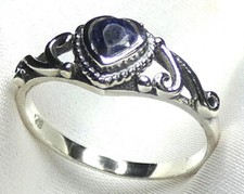 Saphir Ring 925 Silber, facettiertes Herz - romantisches Design - zauberhaft NEU