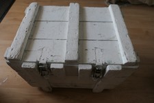 Massiv kalkfarbe weiß Holzkiste mit Deckel Truhe Kiste Griffen verschliessbar 