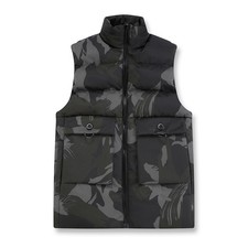 Herren warm halten Gepolsterte Weste Große Größe Herbst Volltonfarbe ärmellose Jacke