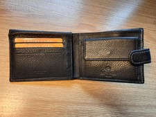 Leder Herren Geldbörse Geldbeutel Portemonnaie Querformat schwarz