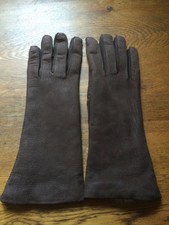 Handschuhe Leder Damenhandschuhe mit Fell gefüttert Gr. 8 Lederhandschuhe braun