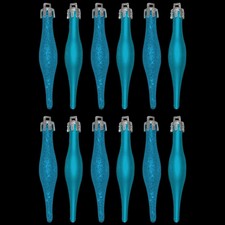 12 Droplet Kugeln Weihnachtsbaum Eiszapfen Glitzer und Matte Christbaumkugeln Dekoration