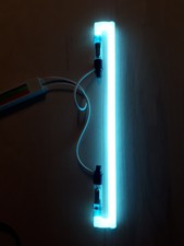 Glas Neon Lampe türkis Buchstabe I Retro Vintage Reklame ~42cm +HV Trafo Licht