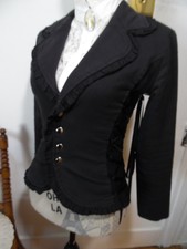 XS-punkblack getrimmt Jacke mit Seiten Ribbon Corseted M 36" Brustumfang