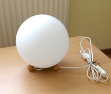 Kugel Tischleuchte Nachttischlampe Glas weiß 20cm & Leuchtmittel – TOP