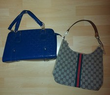 2 top Taschen,Logomuster,Kunstleder,Stoff,edel,schick,elegant???