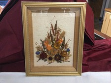 Schönes Vintage getrocknete Blumen gerahmtes Bild 8,5"" x 10,5"" B.J Currie Inverness