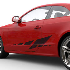 2x Seitendekor Raster Zacken Abstrakt Auto Aufkleber Dekor Streifen #1158