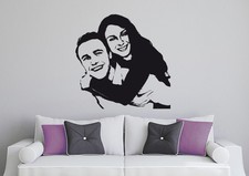persönliches Foto > Wandaufkleber Portrait Deko Geschenkidee Hochzeit WandTattoo
