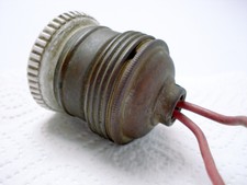 Alte Lampenfassung Messing Porzellanring E27 Fundzustand Vintage