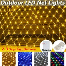 LED Lichtervorhang Lichternetz Lichterkette Außen Party Weihnachtsdeko Warmweiß