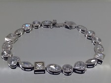 Diamonique Tennisarmband Silber 925 Zirkonia 21,5 cm Massiv