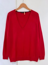 Balenciaga Knit Pullover Rot Seide Kaschmir V-Ausschnitt Langarm M Sweater Red