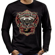 T-Shirt Langarm Biker Chopper Vintage-Harley-Motor-Motiv Bike Motorrad *4292 ls