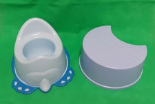 Tritthocker Trittstufe für Kinder + Töpfchen blau WC Kinderhocker Rutschfest