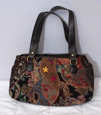 BUENO Wandteppich/Perlen/Patchwork Kunstleder mehrfarbige Schultertasche.