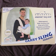 AMAZONAS Tragesystem CarryBaby stone Baby Tragetuch Wickeltuch ohne Knoten braun