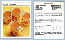 HOT & Cold Drinks #26 Kalorien Zähler Betty Crocker 1971 Rezept Karten