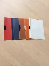 5 St Klemmmappe Klemmhefter Bewerbungsmappe blau/orange/rot/weiß f 30 Blatt