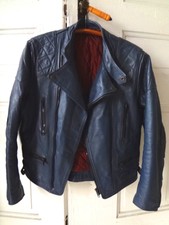 Bikerjacke, Lederjacke, BLAU, Punk, Rocker, Metal...