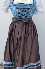  Dirndl mit Schürze und Bluse 3tlg. , Größe 40/42 -. hellblau kariert