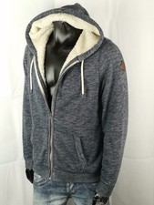 HOLLISTER TEDDY HERREN KAPUZEN SWEATJACKE HOODIE JACKE JEANS GEFÜTTERT WARM M