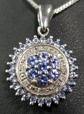 Halskette 925 Sterling SILBER Silver argento Amethyst Anhänger necklace Design