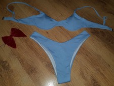 Huebsche blaue M zaful Bikini Top Bottom Set Größe 10