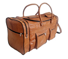 Echte Leder Tasche Vintage Sporttasche Training Gym Reisetasche Weekender 58x32