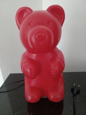 Messow Teddybärchen Rot 31cm Lampe Bärenlampe Teddy Bär Bärchen  Vintage