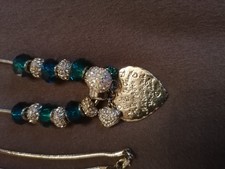  Bettelkette Statement Modeschmuck Lang Türkise Silber