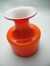 Holmegaard of Copenhagen Vase rot-weiß Glas dänisch Design 11 cm