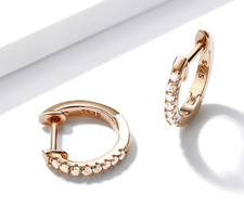 Rosé Gold vergoldete echt Silber 925 Ohringe Damen Creolen Schmuck Ohr C74