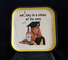 TEACHER'S WHISKY 1960ER METALL WERBETABLETT 34 CM2