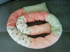 ♡ 230cm Bettschlange NEU Zugluftstopper Nestchen Bettrolle Kakteen rosa handmade