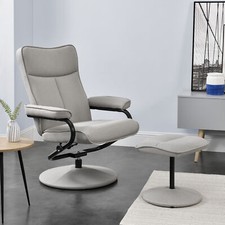 [en.casa] Relaxsessel Fernsehsessel TV Sessel Liegesessel Ruhesessel Stoff Beige