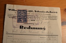 Rechnung 1935 Kunststein-Erzeugnis Wilhelm Kreißl Schmiedeberg Kovářská Sudeten