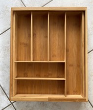 ausziehbarer Besteckkasten Besteckeinsatz Schubladeneinsatz - Bambus