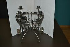 kerzenständer Adventskranz Korb metall silber 4-flammig 30 cm 